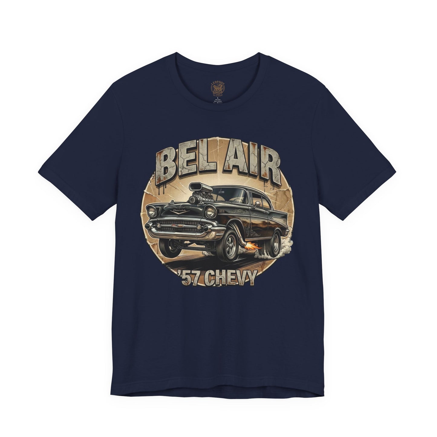 Flame 57 Chevy Shirt | Retro Muscle Car Graphic Tee 4B