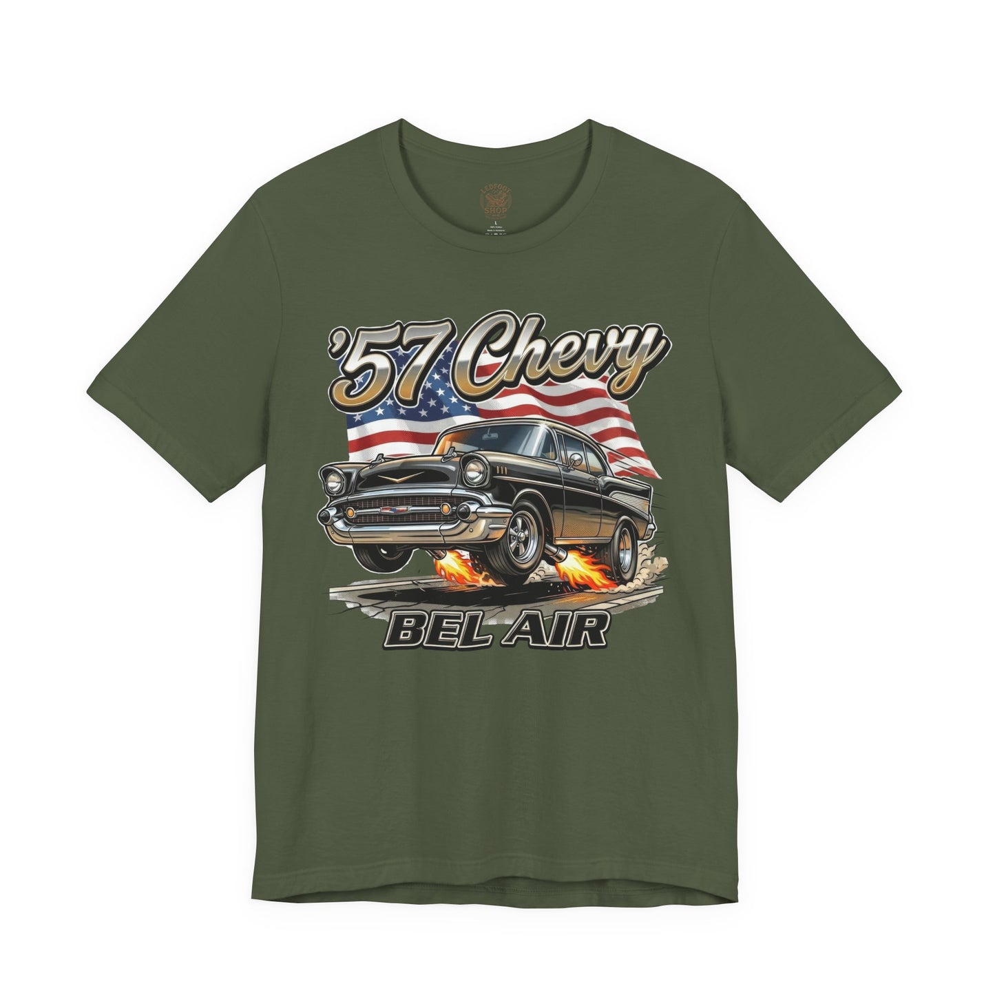 57 Chevy American Flag Shirt | Patriotic Car Tee 11A