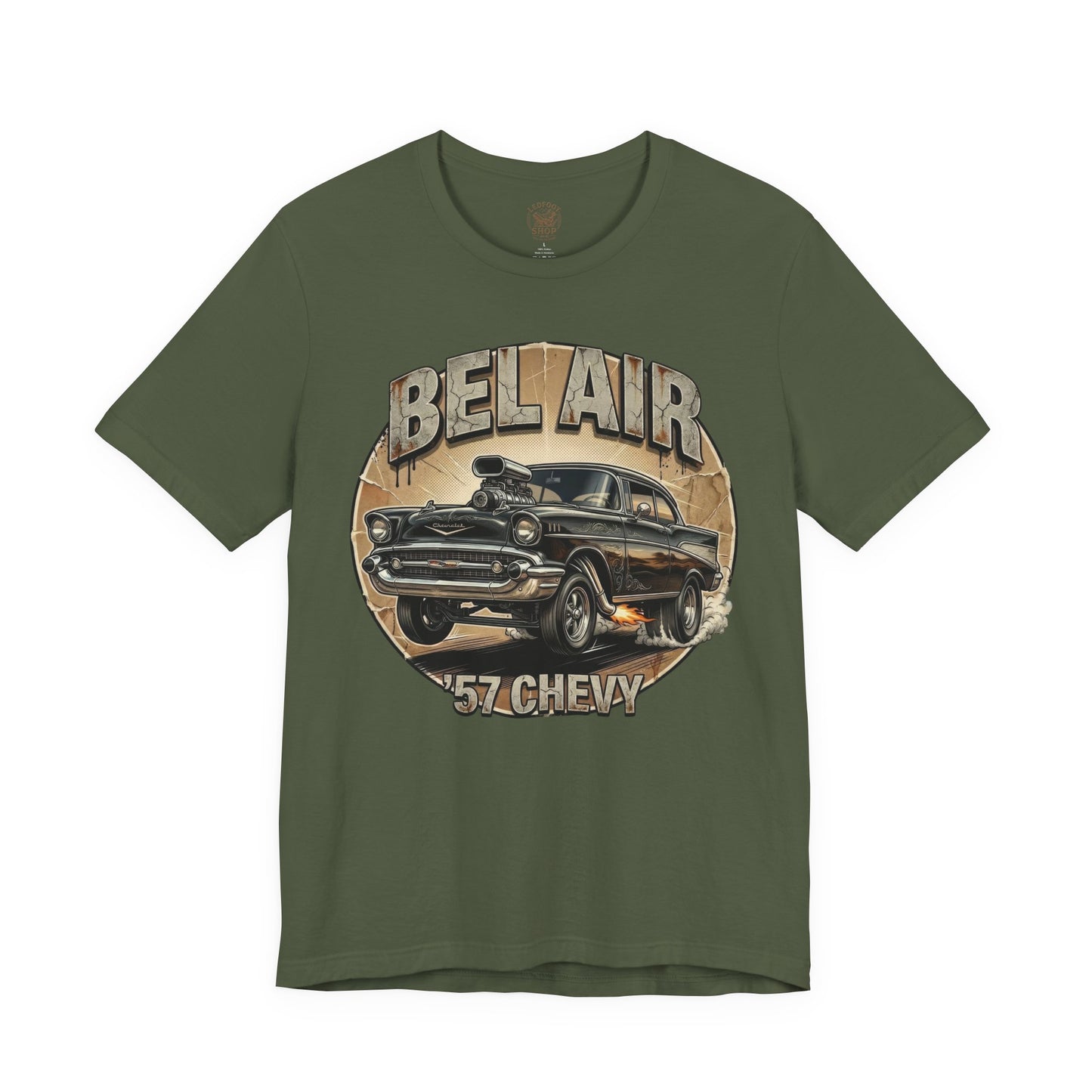 Flame 57 Chevy Shirt | Retro Muscle Car Graphic Tee 4B