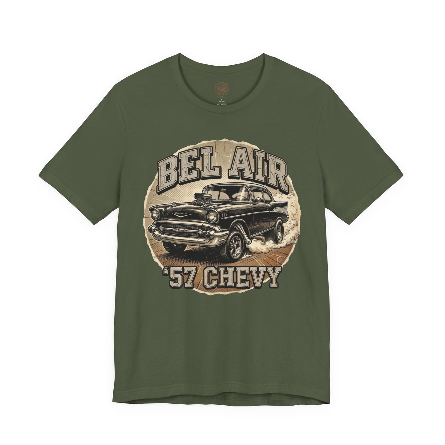 Retro Burnout 57 Chevy Shirt | Vintage Speed Tee 9C