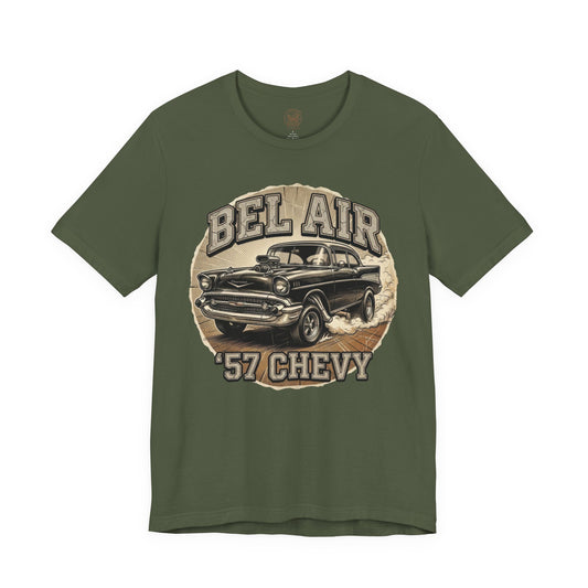 Retro Burnout 57 Chevy Shirt | Vintage Speed Tee 9C