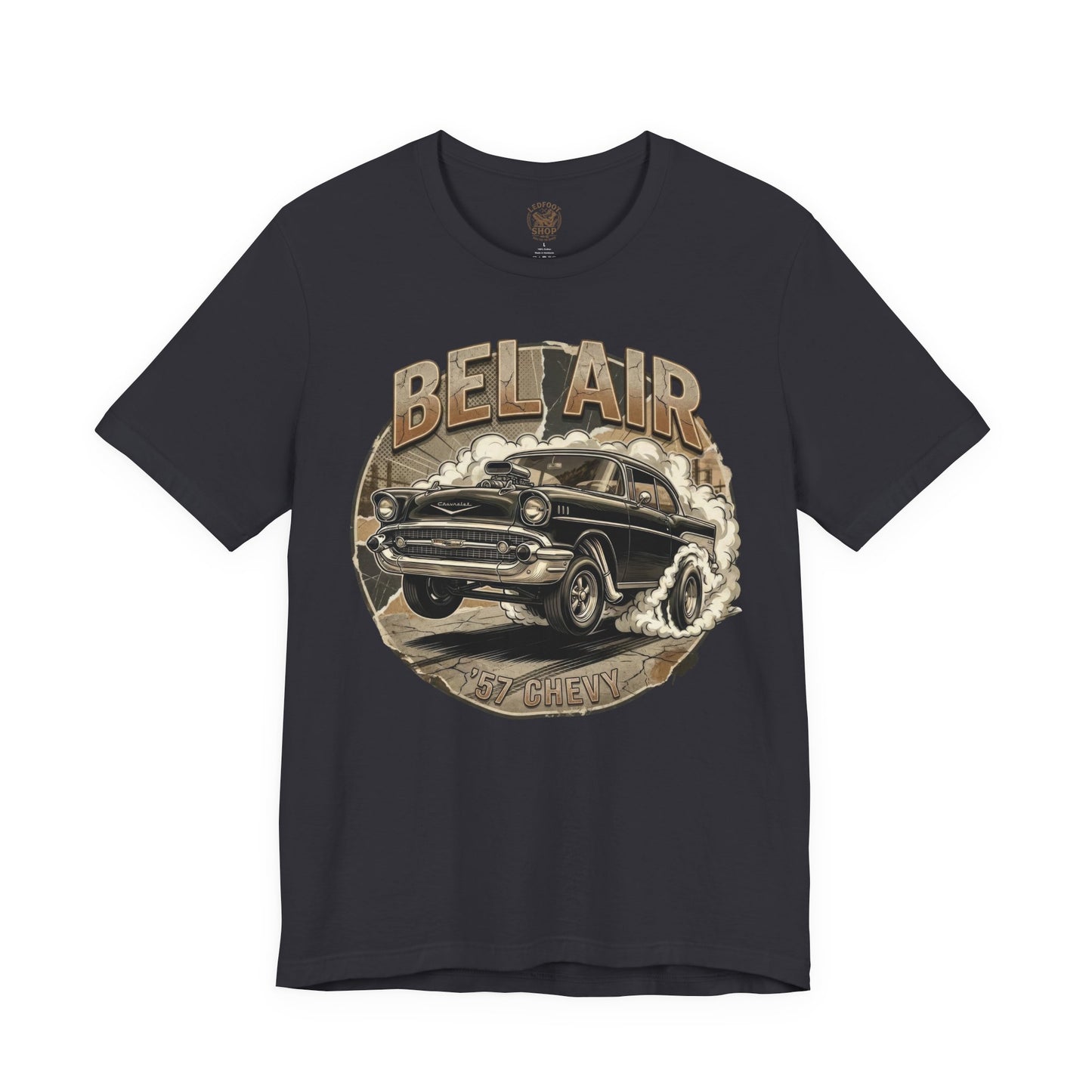57 Chevy Burnout Shirt | Muscle Car Smoke Tee 9A