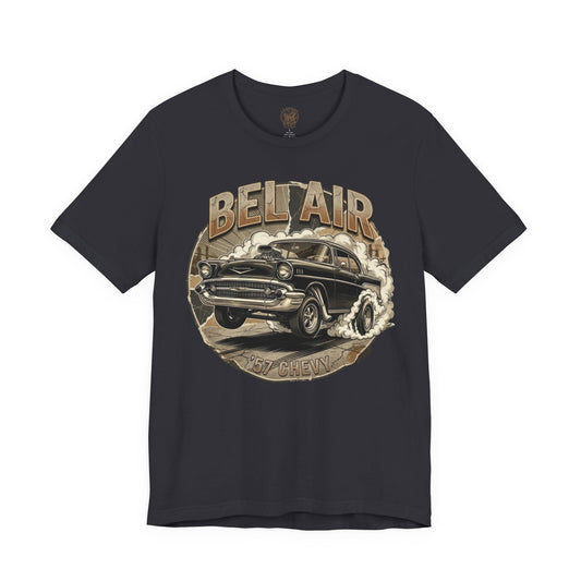 57 Chevy Burnout Shirt | Muscle Car Smoke Tee 9A
